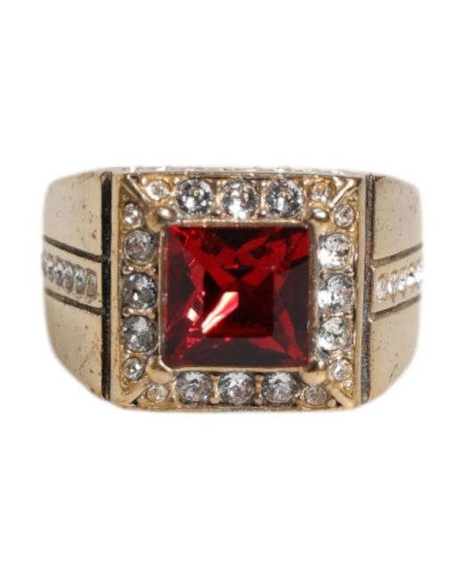 Dolce & Gabbana Roter Edelstein Kristallring in Yellow für Herren