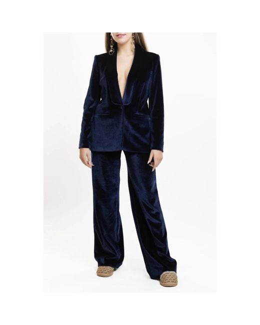 Self-Portrait Blue Wide Trousers