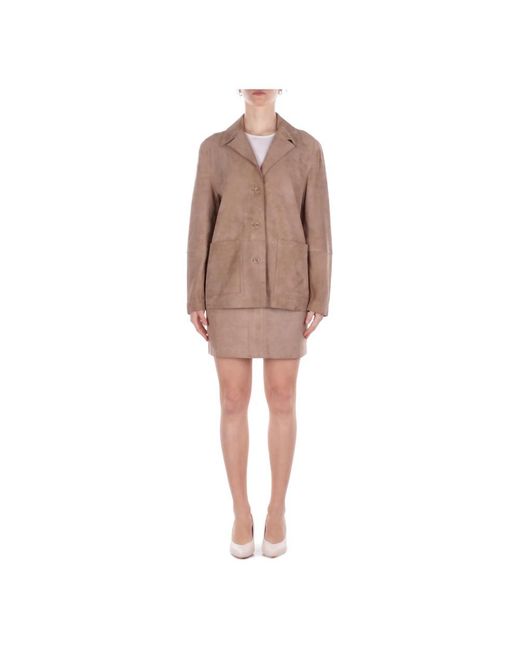 Alpha Studio Brown Lederblazer
