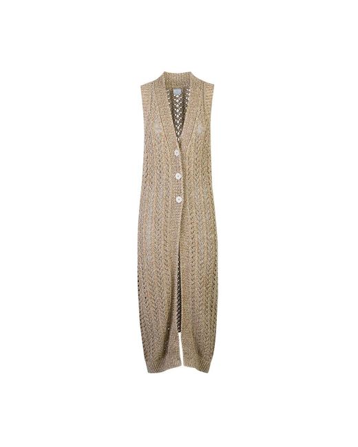 Eleventy Natural Long Knitwear