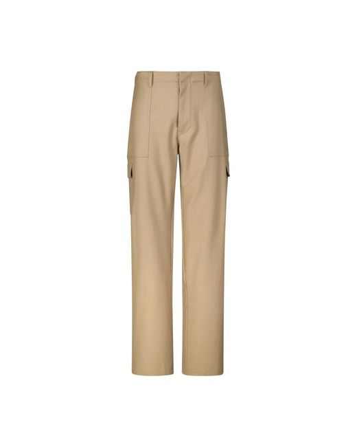 Etro Broeken ,Bruin ,Wol Wollen Broek Met Relaxte Pasvorm En Zakken in het Natural voor heren