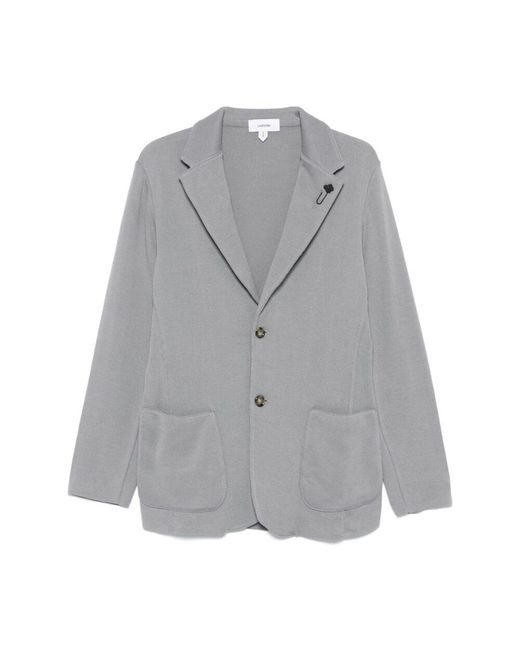 Lardini Graue Jacke Mit Knopfleiste in Gray für Herren