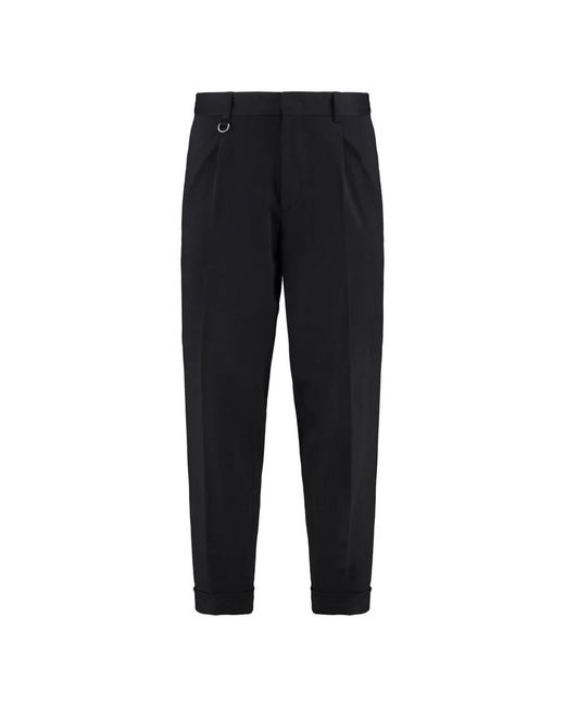 Straight Trousers Paolo Pecora de hombre de color Black
