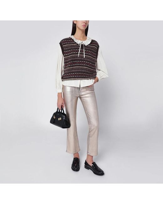 FRAME Natural Cropped Trousers