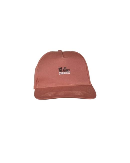 DSquared² Accessoires ,Rood ,Katoen One Life One Planet Cap in het Red voor heren