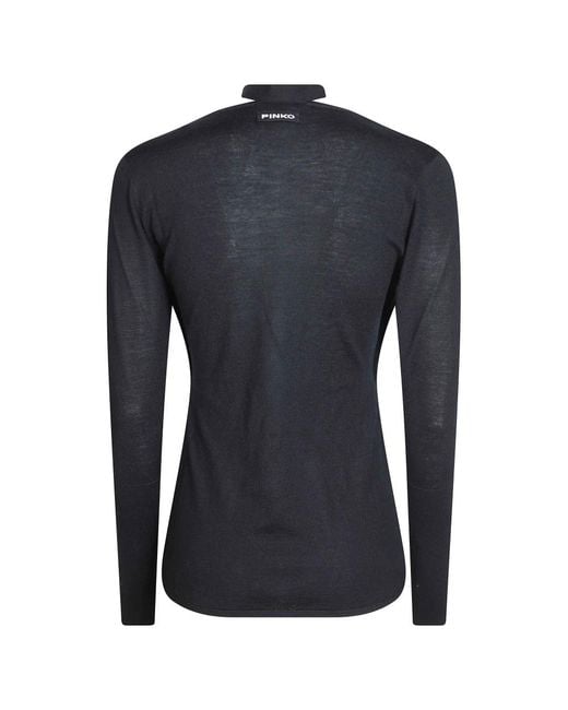 Pinko Blue V-Neck Knitwear