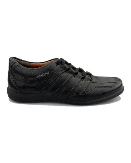 Mephisto Zwarte Veterschoen Voor in het Black voor heren