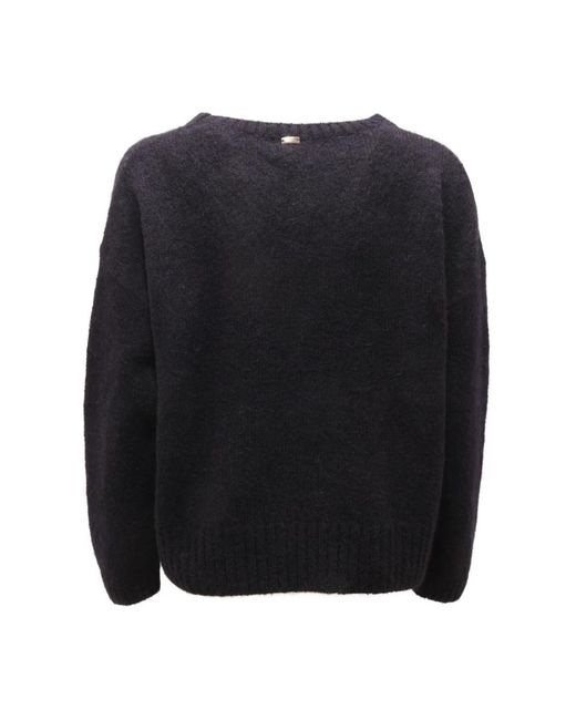 Herno Truien & Vesten ,Blauw ,Wol Wollen Trui in het Black