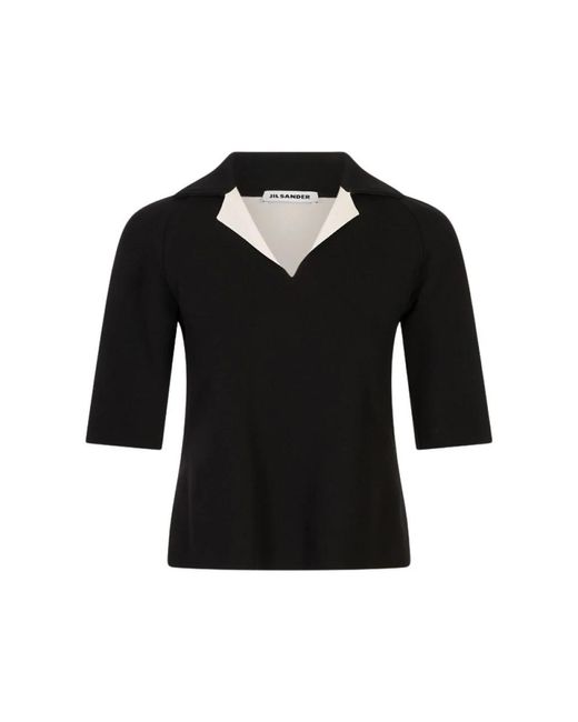 Jil Sander Black Polo Shirts