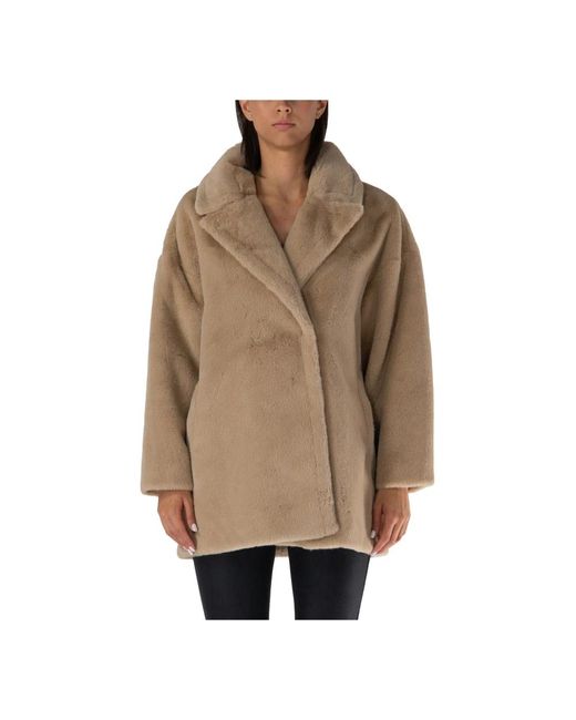 Faux Fur & Shearling Jackets di Betta Corradi in Brown