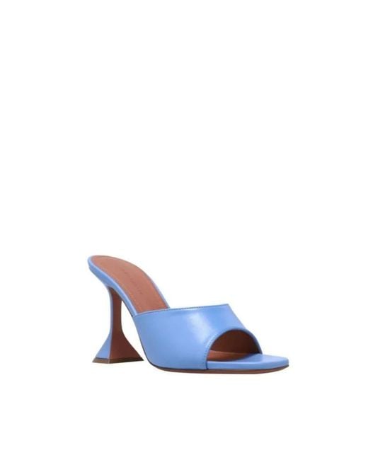 AMINA MUADDI Blue Heeled Mules