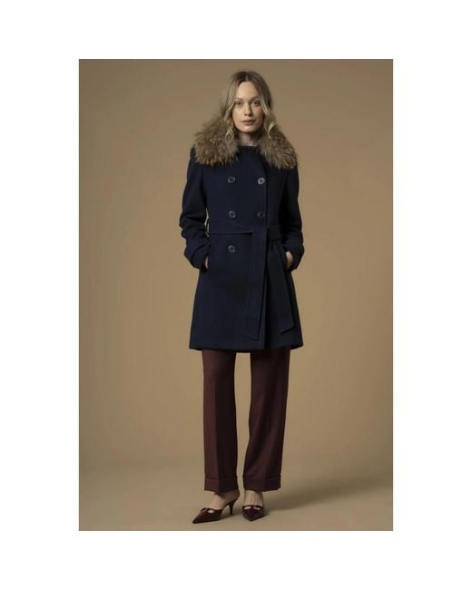 Kocca Blue Belted Coats