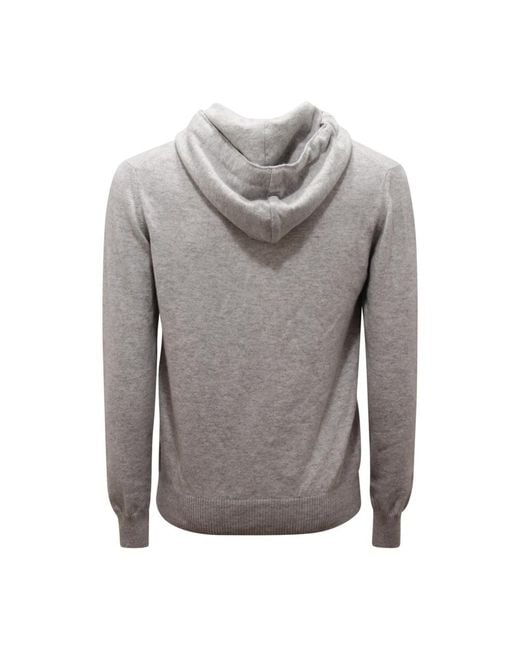 Alpha Studio Kaschmir Kapuzenpullover Hellgrau in Gray für Herren