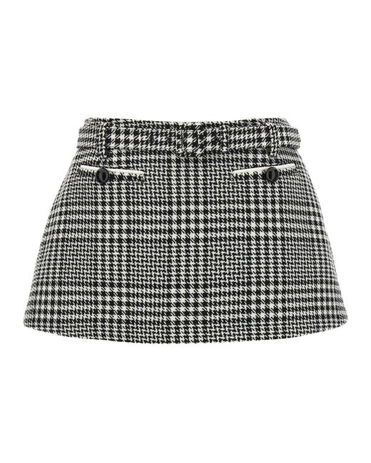 Self-Portrait Houndstooth Skort in het Black