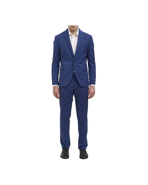 Daniele Alessandrini Blue Single Breasted Suits for men