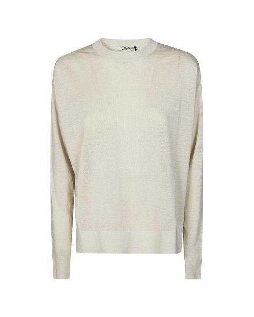 Max Mara Gray Round-Neck Knitwear