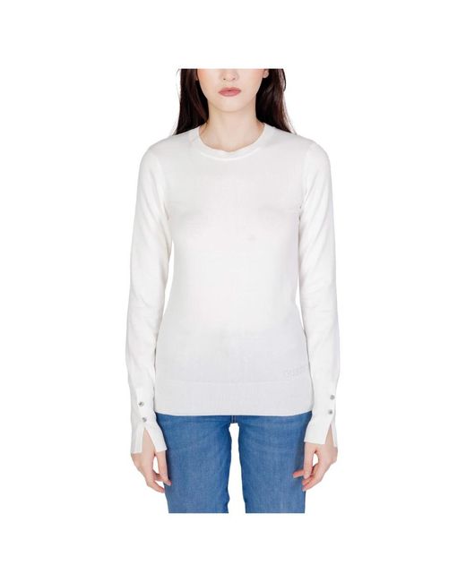 Guess White Long Sleeve Tops