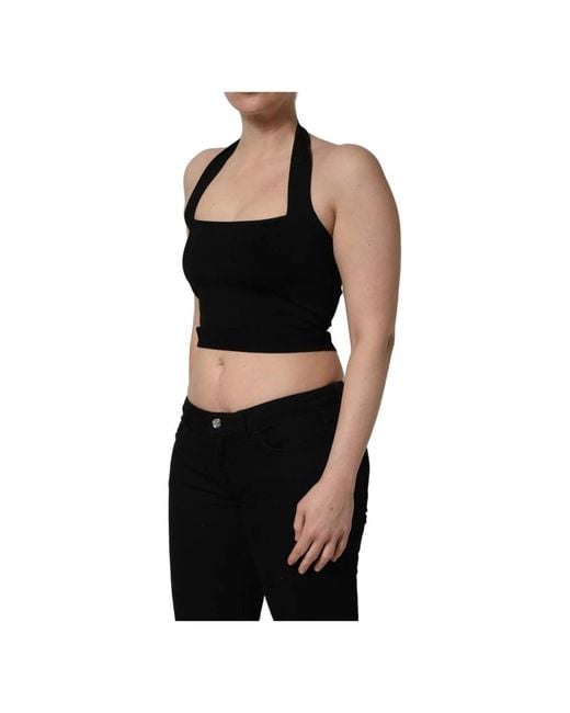 Dolce & Gabbana Black Sleeveless Tops