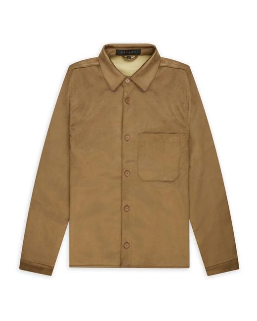 Aspact Jassen ,Groen ,Suède Suede Overshirt in het Green voor heren
