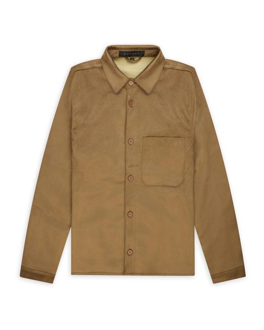 Aspact Jassen ,Groen ,Suède Suede Overshirt in het Green voor heren