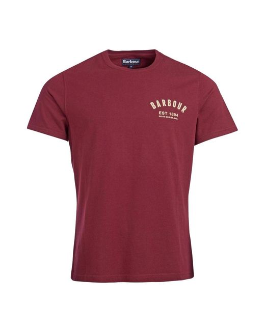 Barbour Preppy T-Shirt Tee Ruby in Red für Herren