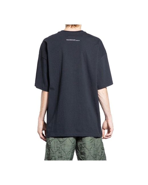 OAMC Saisonales Blattmuster Schwarzes T-Shirt in Black für Herren