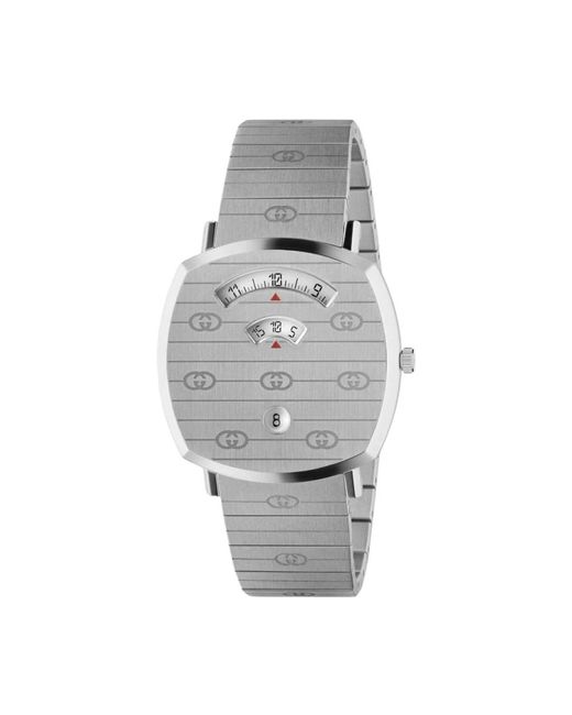 Gucci Accessoires ,Grijs ,Luxe Stalen Horloge in het Gray voor heren