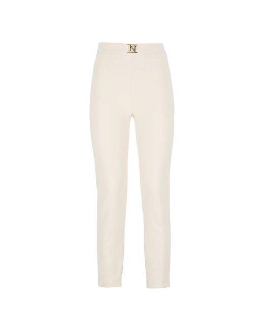 Elisabetta Franchi Natural Cropped Trousers