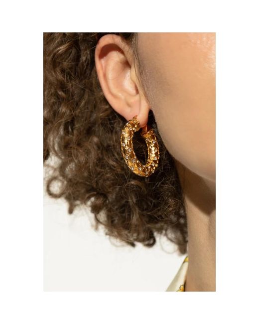 Versace Metallic Ohrringe Mit Schimmernden Kristallen