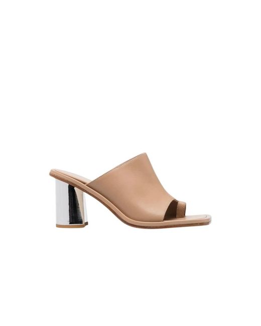Scarosso Natural Heeled Mules