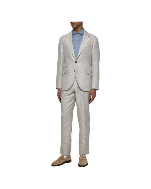 Single Breasted Suits Brunello Cucinelli de hombre de color Gray