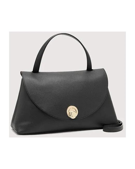 Coccinelle Black Doppelte Ledertasche Mit Logoverschluss