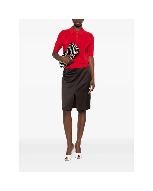 Victoria Beckham Red Polo Shirts