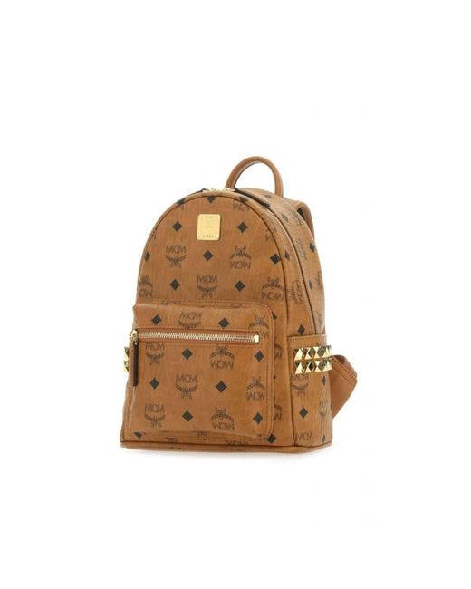 MCM Brown Stark Side Studs Rucksack