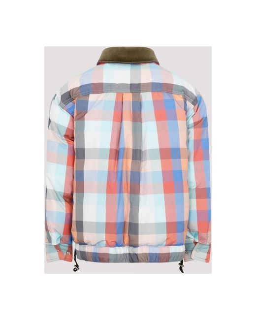 Sacai Jassen ,Veelkleurig ,Polyester Geruite Gewatteerde Blouson Jas in het Multicolor voor heren