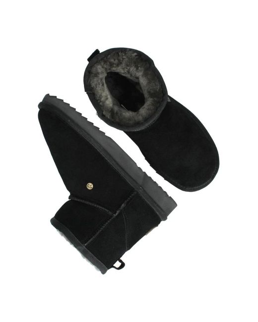 Warmbat Schoenen ,Zwart ,Suède Gezellige Wallaby Pantoffel in het Black