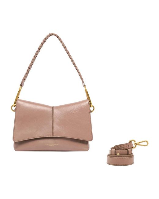 Gianni Chiarini Tassen ,Roze ,Leer Diva Schoudertas in het Pink