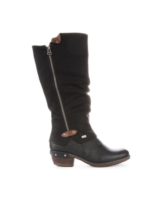 Rieker Black High Boots