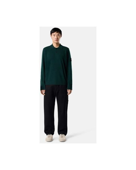 Stone Island Green Round-Neck Knitwear for men