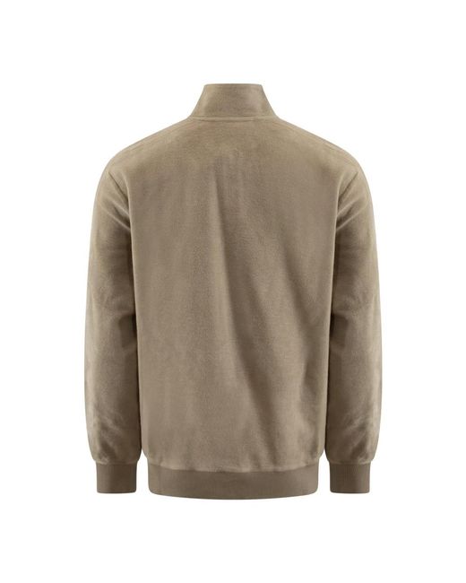 Olaf Hussein Hoodies & Sweatvesten ,Bruin ,Zip Mock Drift Jas in het Brown voor heren