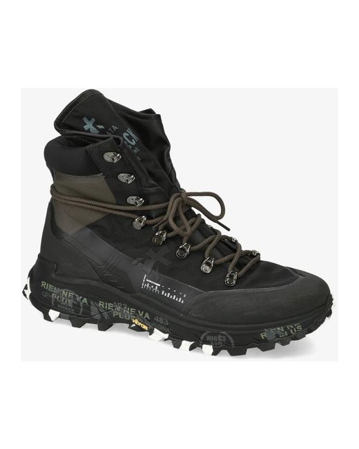 Premiata Black Lace-Up Boots for men