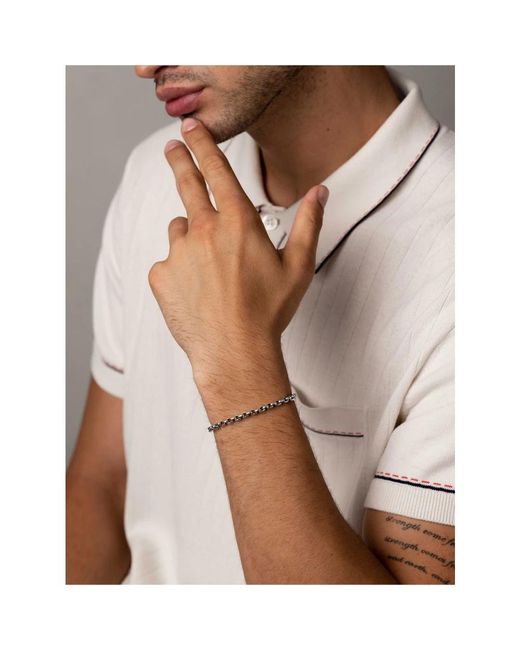 Nialaya Sterling silber rundglied armband in Metallic für Herren