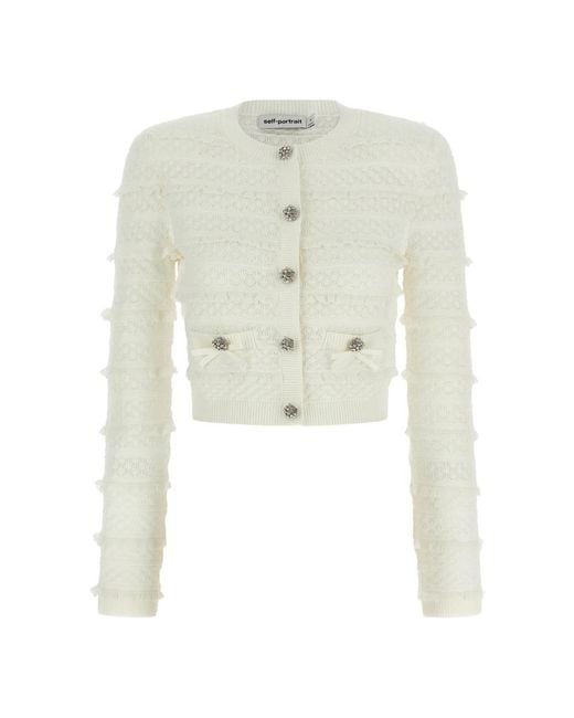 Self-Portrait White Tweed Jackets