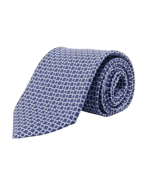 Ferragamo Seidenkrawatte Mit Mikromuster in Blue für Herren