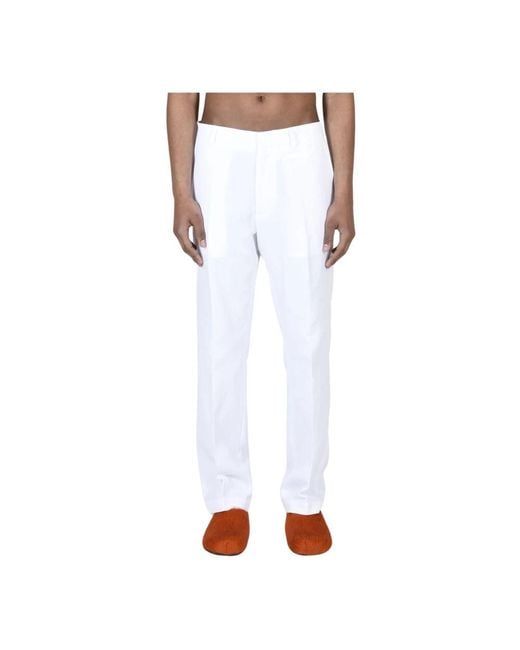 Seafarer White Straight Trousers for men