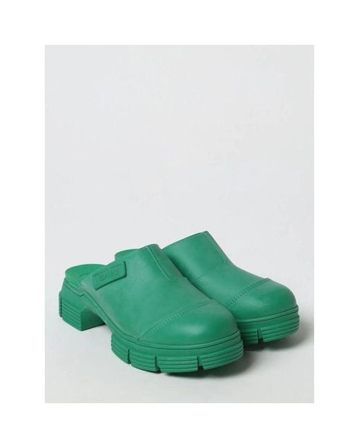 Ganni Green Mules