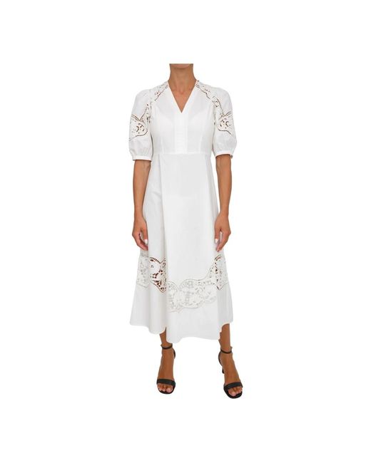 Twinset Midi Dresses in het White