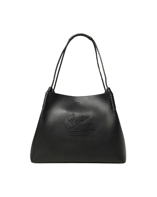 Etro Black Schwarze Ledertasche