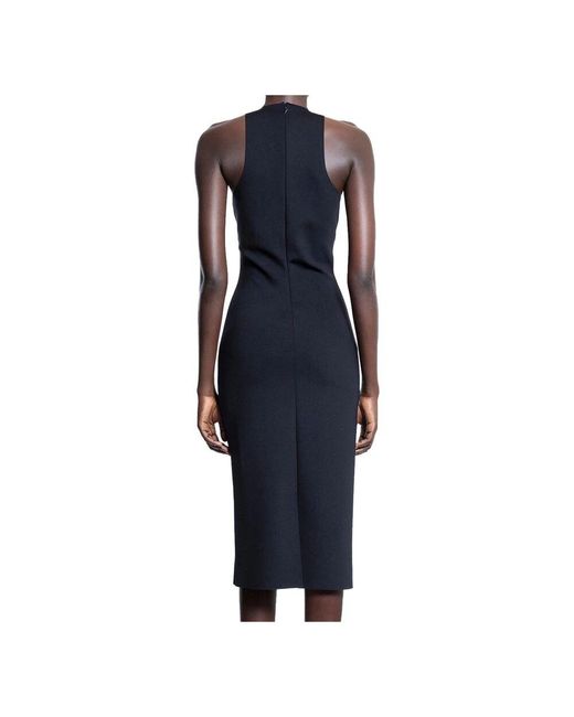 Mugler Blue Schwarzes Stern Cut-Out Langes Kleid
