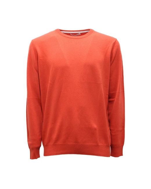 Kangra Red Round-Neck Knitwear for men